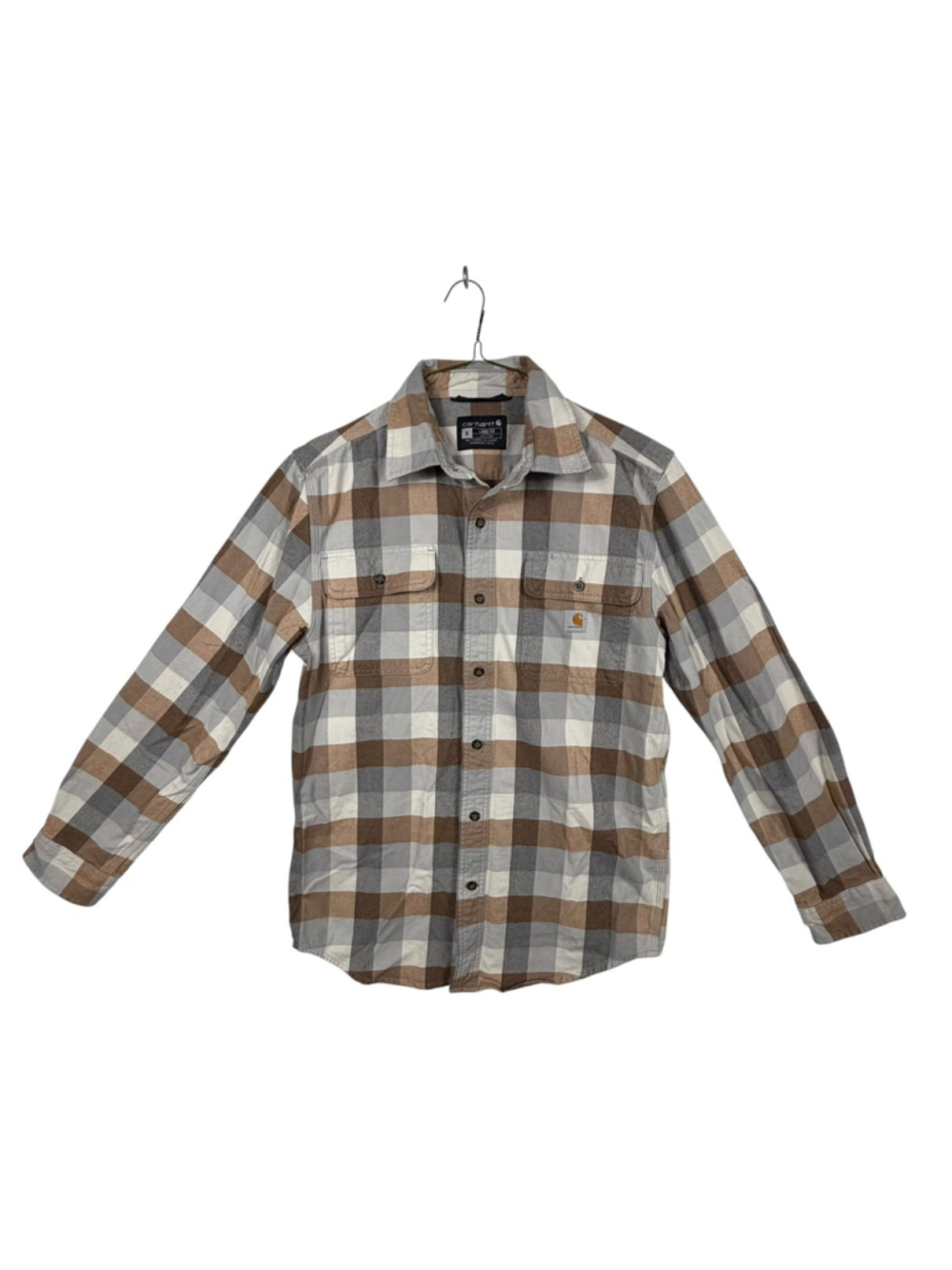 Carhartt Loose Fit Shirt Multicolor Buffalo Plaid Flannel Button Up Men's Small